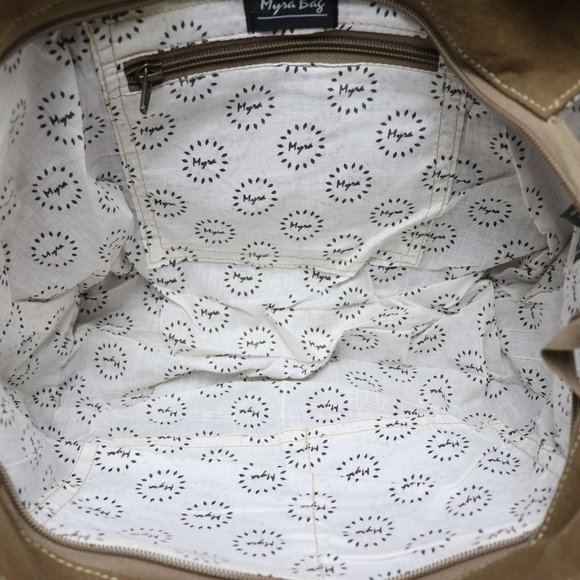 NEW Myra Bag FRENCHY Tan Canvas Tote Bag Purse for Vintage Women Fashion Leather - Picture 6 of 7